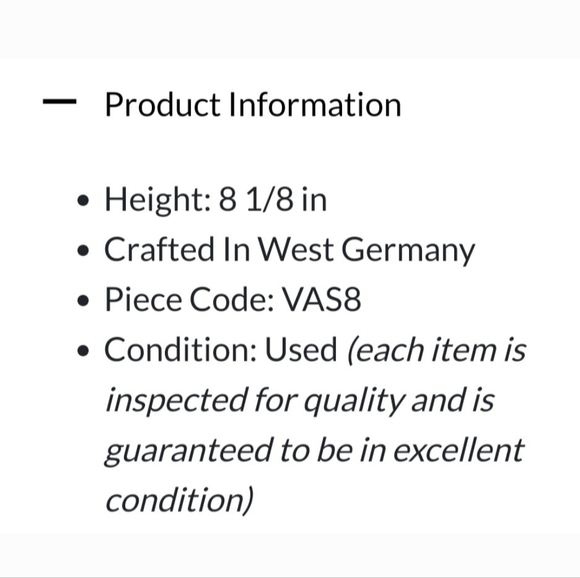 Vntg 🇩🇪 8 1/8" Lead Crystal Diamond 💎 Point Vase by Princess House - Picture 14 of 15